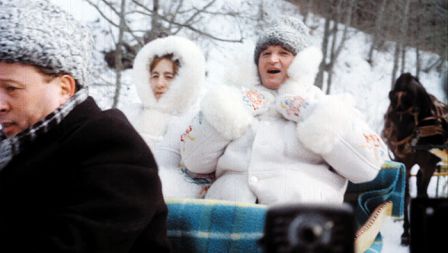 Elena in Nicolae Ceausescu na snegu