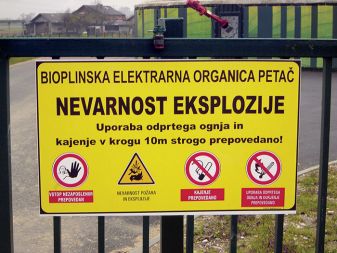 Opozorilo pred bioplinarno Petač v Pirničah