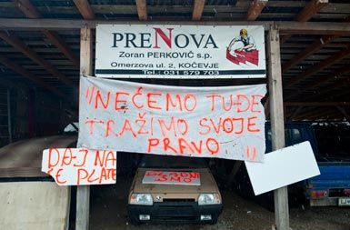 Protest delavcev kočevske Prenove