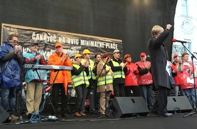 Sindikalisti na zadnjih delavskih demonstracijah v Ljubljani