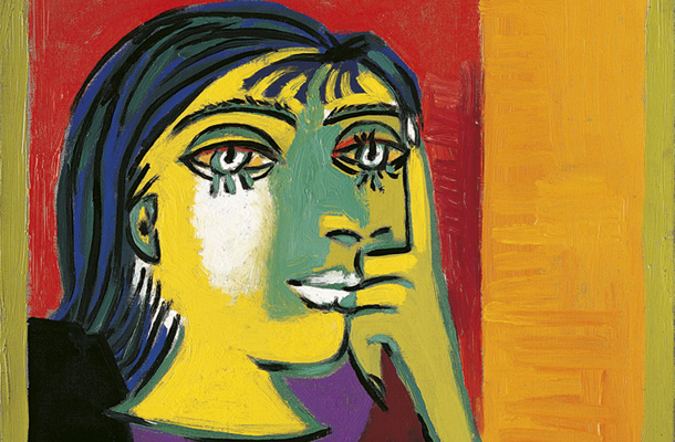 Pablo Picasso: Portret Dore Maar (olje na platnu, 1937); Musée national Picasso, Pariz.