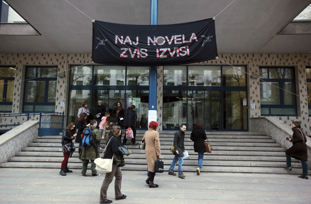 Protest proti zakonu o visokem šolstvu na Filozofski fakulteti v Ljubljani
