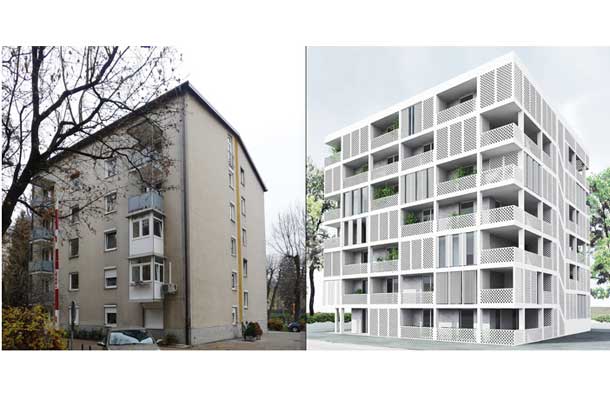 Studio Krištof je pripravil zanimiv predlog prenove blokov na ljubljanskih Prulah. Stanovalci v zameno za prenovo pristanejo na dodatne sosede in si s tem znižajo stroške investicije. 