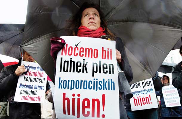 Kratice, ki kratijo nam pravice: Shod Koalicije proti sporazumom v Ljubljani, april 2015 