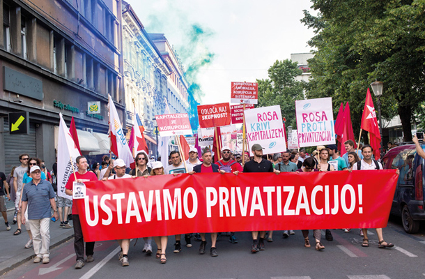 Shod proti privatizaciji v Ljubljani