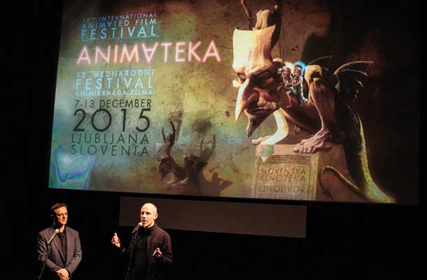 Igor Prassel in Rosto, odprtje mednarodnega festivala animiranega filma Animateka, Kinodvor, Ljubljana