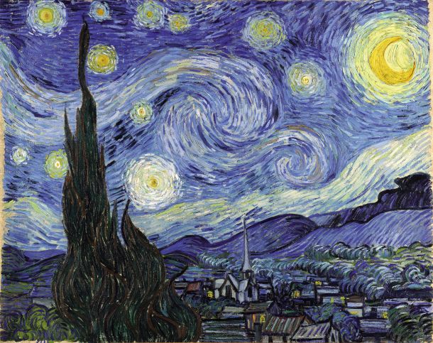 Slika Zvezdna noč (olje na platnu, 1889), ki sicer ni na ogled na tržaški razstavi, je danes eno najbolj znanih in reprezentativnih van Goghovih del. Sam z njo ni bil zadovoljen, saj se mu je zdelo, da se je – predvsem na zvezdnem nebu – preveč oddaljil od slikanja po naravi