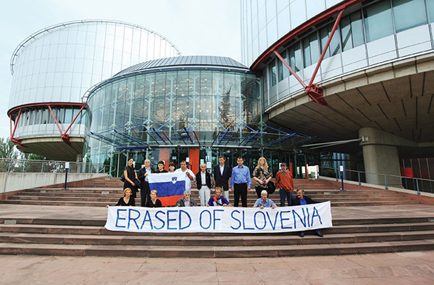 Izbrisani na obravnavi velikega senata Evropskega sodišča za človekove pravice v Strasbourgu, 6. julij 2011.