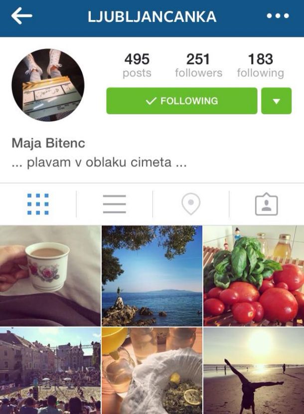 Maja Bitenc alias Ljubljancanka, uporabnica Instagrama