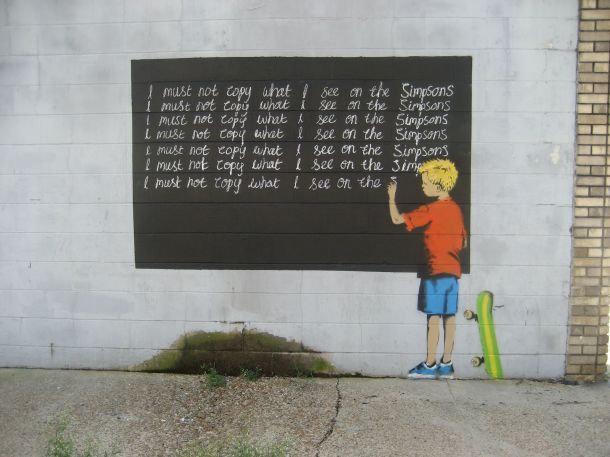 Banksyjeva stvaritev (in referenca na Simpsonove) v New Orleansu.