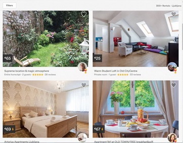 Ponudba stanovanj prek Airbnb-ja v Ljubljani 