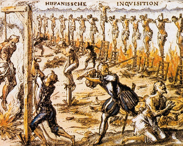 Množična usmrtitev krivovercev (gravura po upodobitvi iz 13. stoletja)