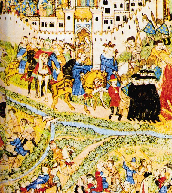Poboj templjarskih vitezov (del upodobitve, O sedmih smrtnih grehih, 14. stoletje)