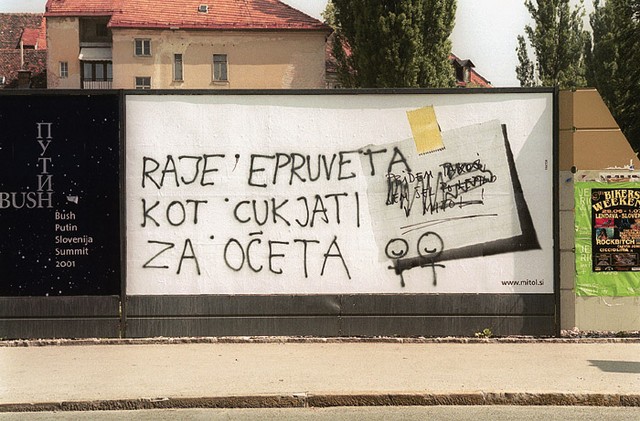 Napis na Aškerčevi v Ljubljani