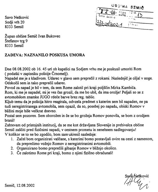 Zakon po Semiško - opozorilo Sava Neškovića iz Semiča županu Ivanu Bukovcu