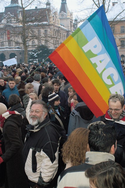 Rastko Močnik, na demonstracijah v Ljubljani