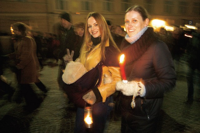 Oriana in najmlajši Cavazza na pohodu za mir