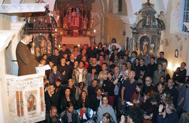 Skrunitev svete Neže po koncertu Laibacha, 25. julija 2003