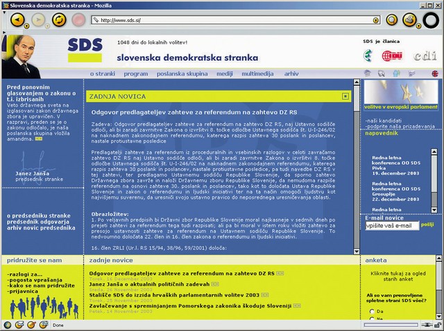 Nova spletna stran SDS
