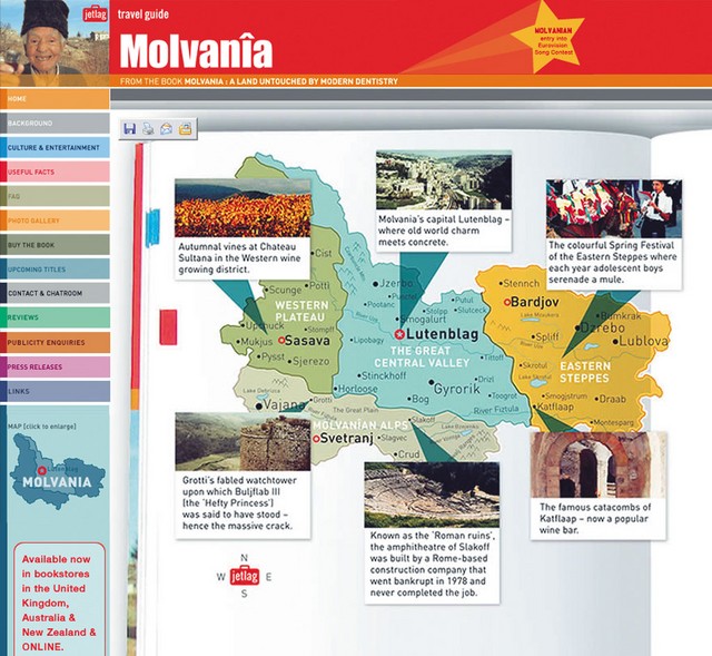 Zemljevid Molvanije z najpomembnejšimi znamenitostmi