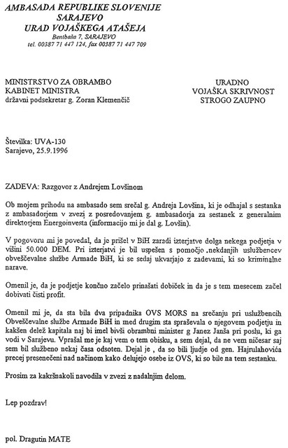 Poroča Dragutin Mate - polkovnikov nadzor nad civili