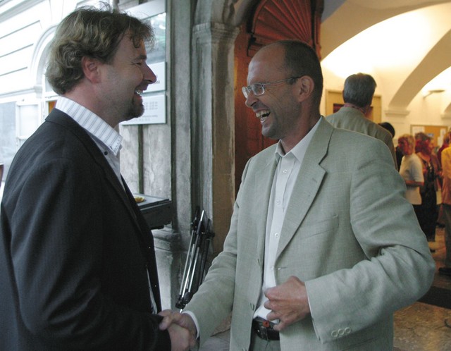 Novinar Jožko Možina in zgodovinar Jože Dežman