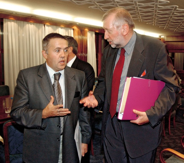 Franc Pukšič, odstopljeni vodja urada za Slovence v zamejstvu in Dimitrij Rupel