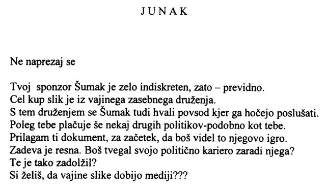 Neznanec poslancu Kanglerju grozi, da se bo njegova politična kariera končala