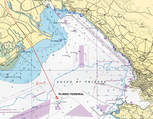 Lokacija terminala na italijanskem zemljevidu