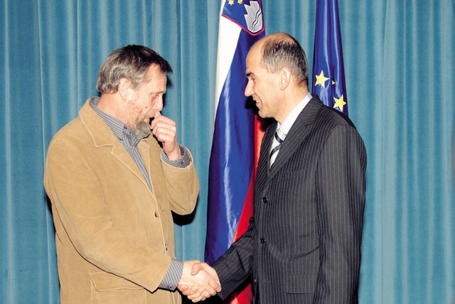 Matjaž Hanžek in Janez Janša