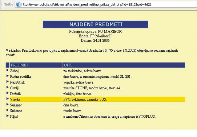 Kdo je izgubil PVC vrečko?