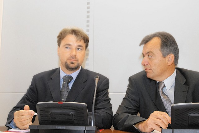 Vrhuška: direktor televizije Jože Možina in generalni direktor RTV SLO Anton Guzej