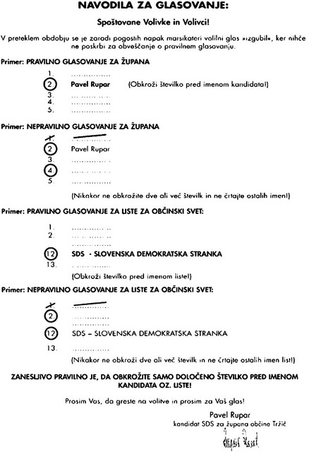 Letak, ki so ga prebivalci Tržiča dobili v nabiralnik
