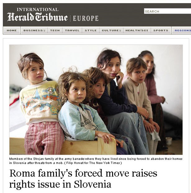 Spletna stran International Herald Tribune