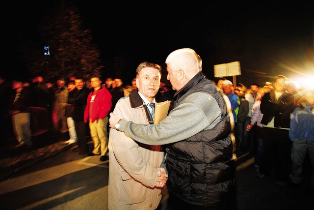 Janez Lampret, župan Ivančne Gorice in Milan Mušič, predsednik krajevne skupnosti Ambrus, 14. november