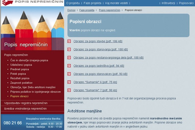 Spletna stran Geodetske uprave 12. decembra (z obrazcem 7)