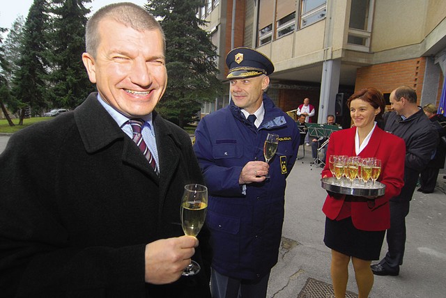 Dragutin Mate, policijski minister in Jože Romšek, direktor policije