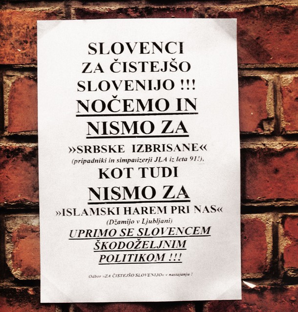Letak, ki se je 10. decembra 2003, na dan človekovih pravic, pojavil na Koroškem.<BR title=