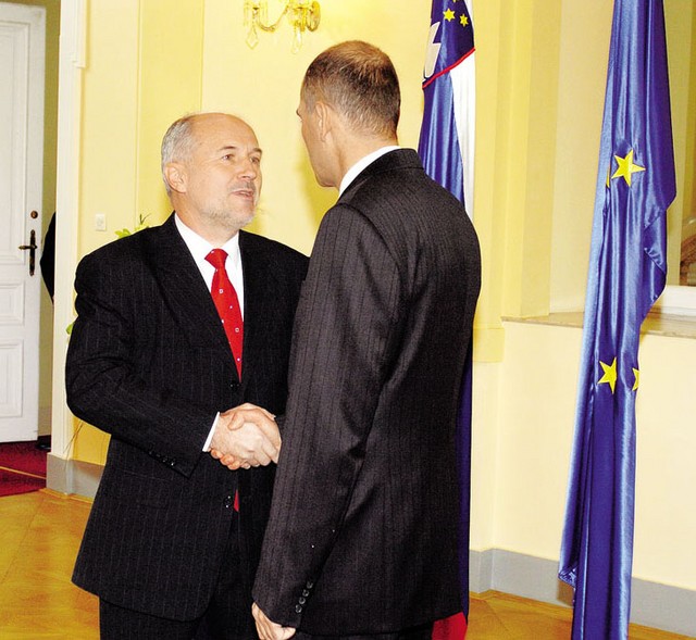 Avstrijski veleposlanik Valentin Inzko in Janez Janša