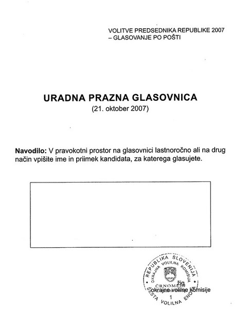 Glasovnica za tujino