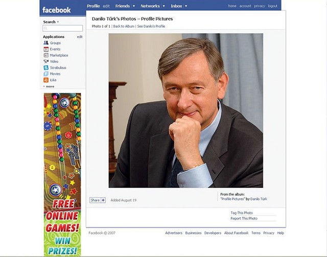 Novoizvoljeni predsednik ima danes na Facebooku že več kot 750 prijateljev.