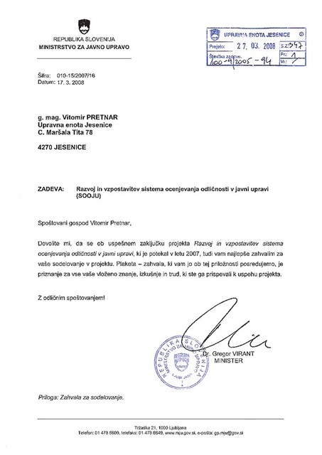 ... za 'vloženo znanje, izkušnje in trud'