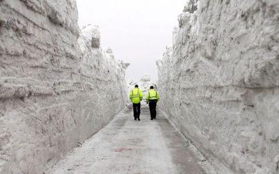 Snežni prehod na frankfurtskem letališču