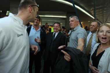 Sprejem za košarkaše v središču Ljubljane
