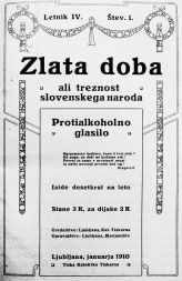 Naslovnica protialkoholnega glasila Zlata doba (1910)