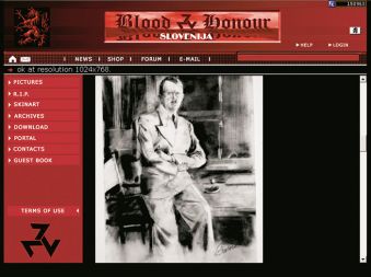 Adolf Hitler na internetni strani slovenske Blood & Honour. (Stran je bila stilsko prenovljena, a vsebina ostaja ista.)