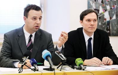 Član komisije Ivan Kukar in tajnik Komisije Pravičnost in mir pri SŠK Tadej Strehovec