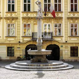 Kopija Herkulovega vodnjaka na starem trgu v Ljubljani, foto Matevž Paternoster, Fotodokumentacija MGML. 