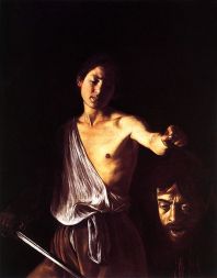 Caravaggio: David z Goljatovo glavo, 1610, olje na platnu, 125x101cm, hrani Galleria Borghese, Rim