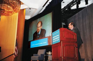 Richard S. Lindzen med svojim govorom na konferenci